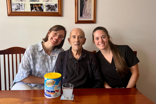 Picture: Alex Sherman (Dietitian), Domenico, and Theresa Cavanagh (Speech Pathologist)